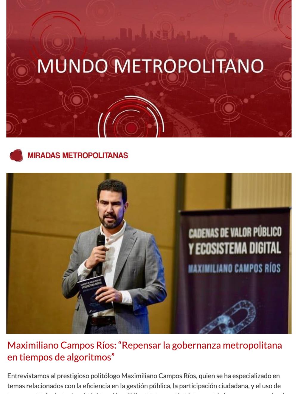 Newsletter Mundo Metropolitano 25