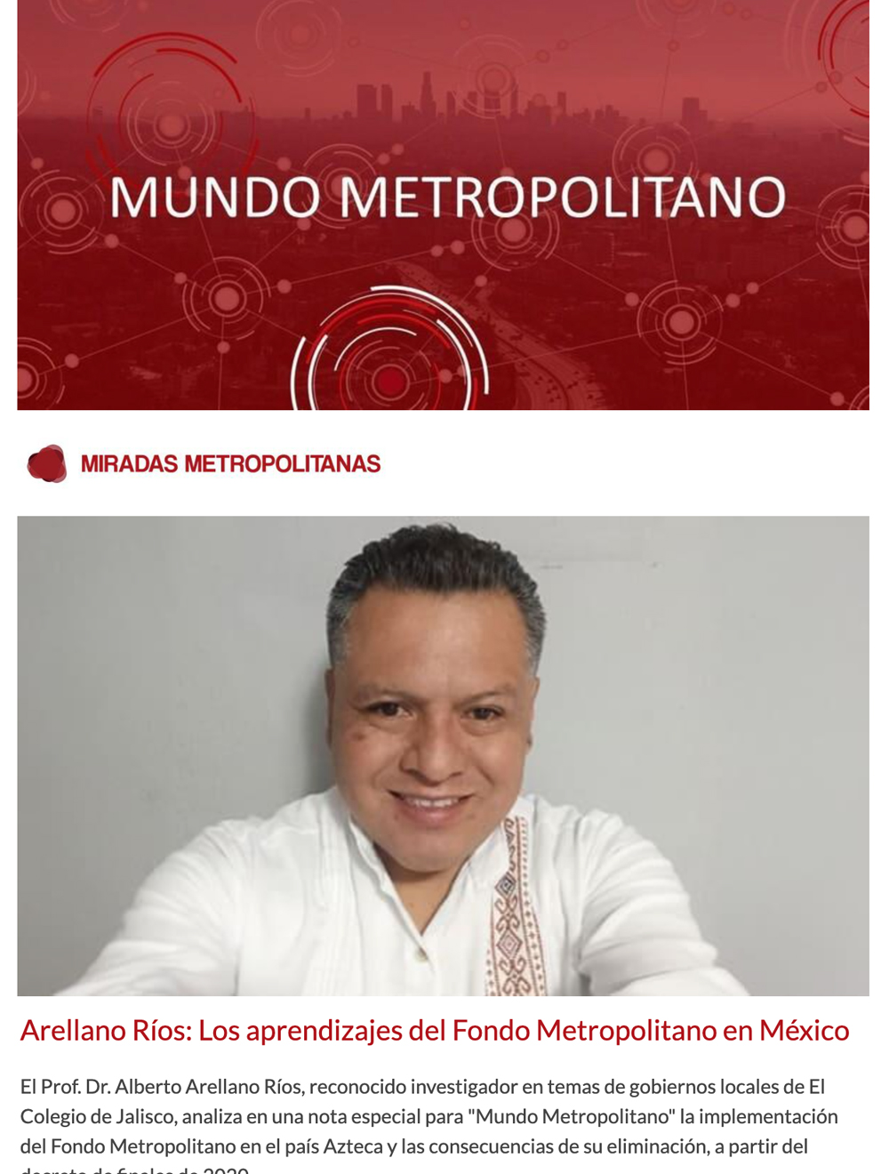 Newsletter Mundo Metropolitano 26