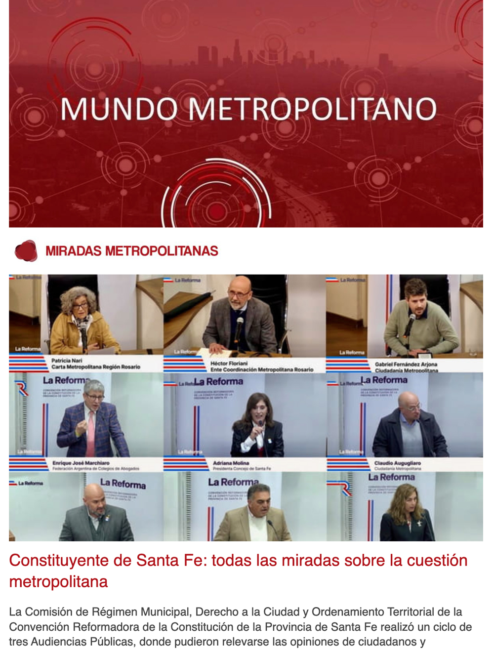 Newsletter Mundo Metropolitano 29