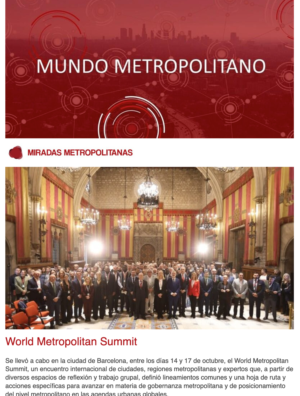 Newsletter Mundo Metropolitano 30